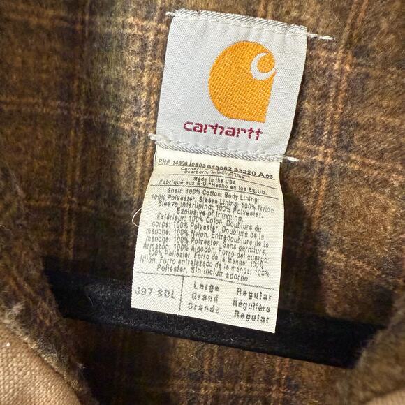 Carhartt Men's J97 Detroit Sandstone Jacket Blanket Lined Large Reg Saddle Tan - Picture 6 of 11
